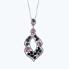 Pırlanta Safir Oval Kolye