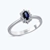 Pırlanta Safir Oval Yüzük
