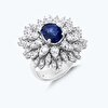 Pırlanta Safir Oval Yüzük