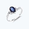 Pırlanta Safir Oval Yüzük