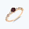 Pırlanta Rhodolite Taşlı Vintage Yüzük