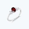 Pırlanta Garnet Taşlı Oval Yüzük