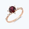 Pırlanta Rhodolite Taşlı Vintage Yüzük