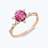 Pırlanta Pembe Safir Vintage Yüzük