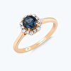 Pırlanta Mavi Topaz Vintage Yüzük