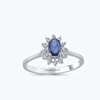 Pırlanta Safir Oval Yüzük
