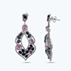Pırlanta Safir Oval Küpe