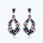 Pırlanta Safir Oval Küpe