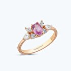 Pırlanta Pembe Safir Oval Yüzük