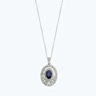 Pırlanta Safir Oval Kolye