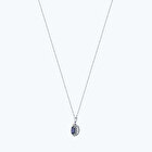 Pırlanta Safir Oval Kolye