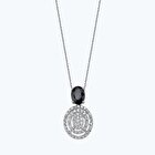 Pırlanta Safir Oval Kolye