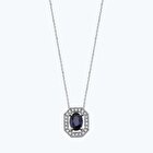 Pırlanta Safir Oval Kolye