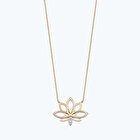 Pırlanta Lotus Çiçeği Kolye
