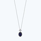 Pırlanta Safir Oval Kolye
