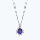 Pırlanta Safir Oval Kolye