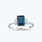Pırlanta Emerald Topaz Yüzük