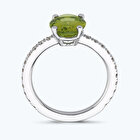 Pırlanta Peridot Taş Oval Yüzük