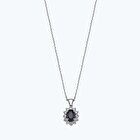Pırlanta Safir Oval Kolye