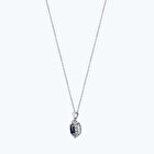 Pırlanta Safir Oval Kolye