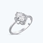 Pırlanta Topaz Oval Yüzük