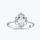 Pırlanta Topaz Oval Yüzük