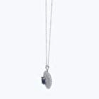 Pırlanta Safir Oval Kolye