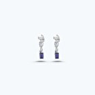 Pırlanta Safir Emerald Kesim Küpe