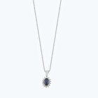 Pırlanta Safir Oval Kolye