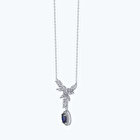 Pırlanta Safir Oval Kolye