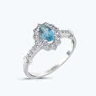 Pırlanta London Blue Topaz Oval Yüzük