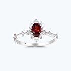 Pırlanta Topaz Oval Yüzük