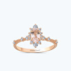 Pırlanta Morganite Taşlı Oval Yüzük
