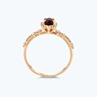 Pırlanta Rhodolite Taşlı Oval Yüzük