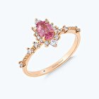 Pırlanta Pembe Safir Oval Yüzük