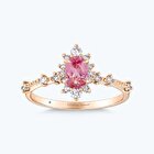 Pırlanta Pembe Safir Oval Yüzük
