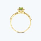 Pırlanta Yeşil Topaz Lotus Çiçeği Yüzük