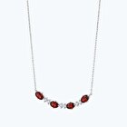 Pırlanta Garnet Taşlı Oval Kolye
