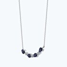 Pırlanta Safir Oval Kolye