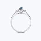 Pırlanta Mavi Topaz Oval Yüzük