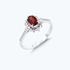 Pırlanta Garnet Taşlı Oval Yüzük