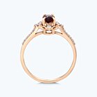 Pırlanta Rhodolite Taşlı Oval Yüzük