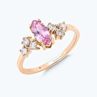 Pırlanta Pembe Safir Markiz Yüzük