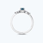 Pırlanta Mavi Topaz Oval Yüzük