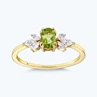 Pırlanta Yeşil Topaz Oval Yüzük