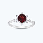 Pırlanta Garnet Taşlı Vintage Yüzük