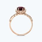 Pırlanta Rhodolite Taşlı Vintage Yüzük