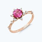 Pırlanta Pembe Safir Vintage Yüzük
