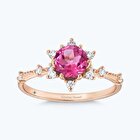 Pırlanta Pembe Safir Vintage Yüzük