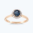 Pırlanta Mavi Topaz Vintage Yüzük